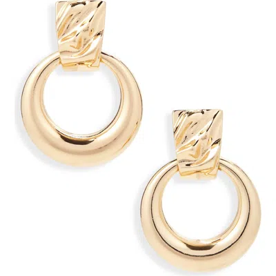 Panacea Door Knocker Drop Earrings In Gold