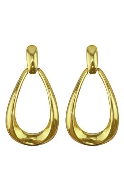 Panacea Doorknocker Drop Earrings In Gold