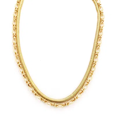 Panacea Double Chain Layered Necklace In Gold