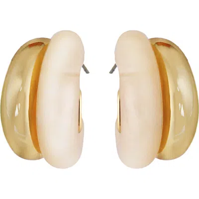 Panacea Double Hoop Post Earrings In Ivory