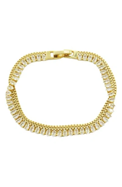 Panacea Double Row Marquise Crystal Bracelet In Gold