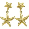 Panacea Double Starfish Drop Earrings In Gold