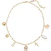 Panacea Faux Pearl Charm Necklace