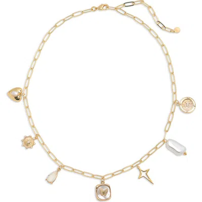 Panacea Faux Pearl Charm Necklace