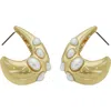 Panacea Faux Pearl Chunky Hoop Earrings