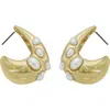 Panacea Faux Pearl Chunky Hoop Earrings In White