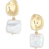 Panacea Faux Pearl Drop Earrings In White