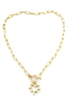 Panacea Faux Pearl Heart Pendant Toggle Necklace In White