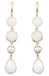 Panacea Faux Pearl Linear Drop Earrings In White