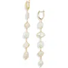 Panacea Faux Pearl Linear Drop Earrings In White