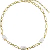 Panacea Faux Pearl Station Necklace In White