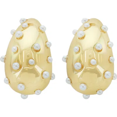 Panacea Faux Pearl Teardrop Earrings In White