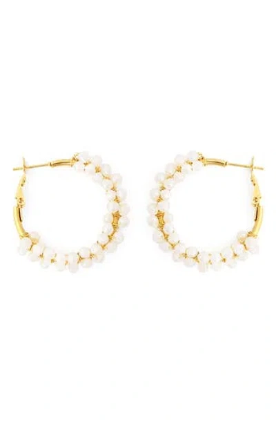 Panacea Faux Pearl Wrapped Hoop Earrings