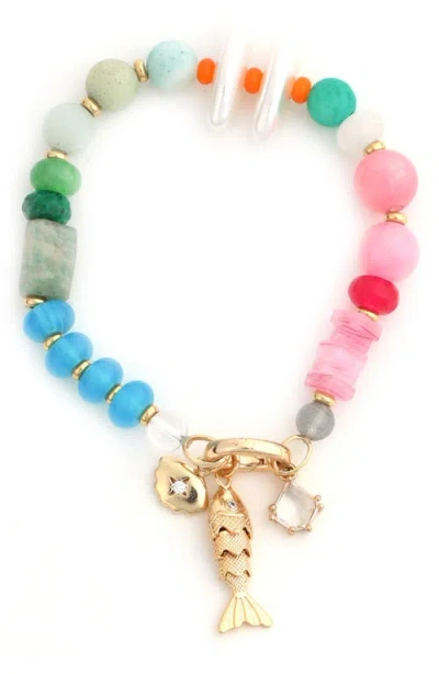Panacea Fish Charm Bracelet In Multi
