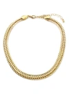 Panacea Flat Chain Collar Necklace In Gold
