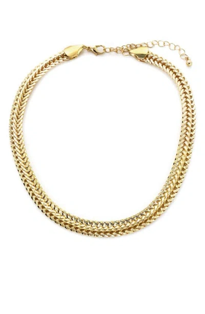 Panacea Flat Chain Collar Necklace In Gold