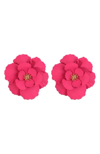Panacea Flower Earrings In Red