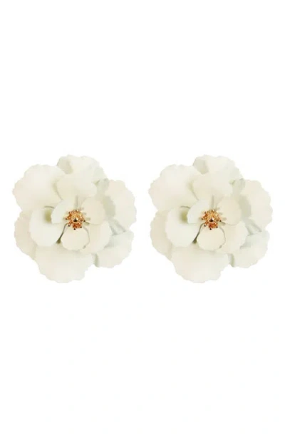 Panacea Flower Earrings In White