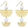 Panacea Freshwater Pearl Fan Drop Earrings In White