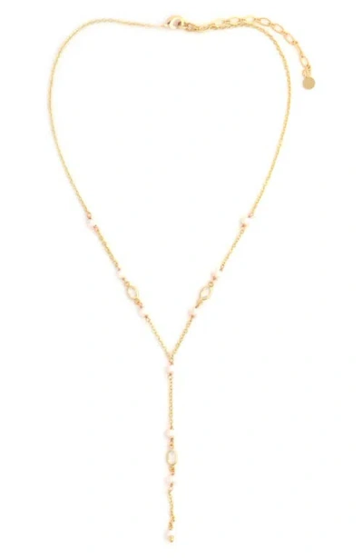 Panacea Freshwater Pearl Y Necklace In Gold