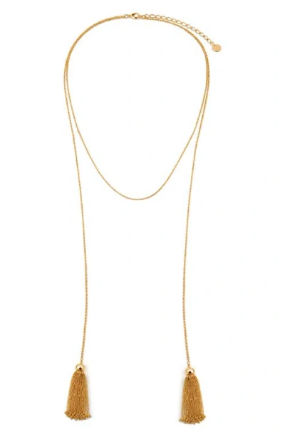 Panacea Goldtone Tassel Wrap Necklace