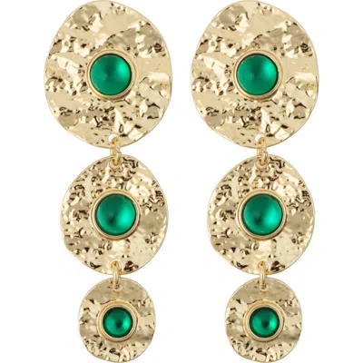 Panacea Graduated Circle Linear Earrings In Green