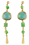 Panacea Green Crystal Linear Earrings In Mint