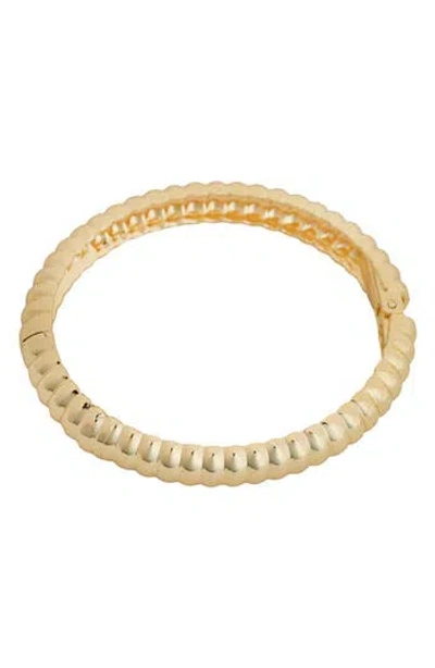 Panacea Grooved Hinge Bangle Bracelet In Gold