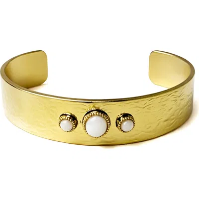 Panacea Hammered Circle Cuff Bracelet In Purple