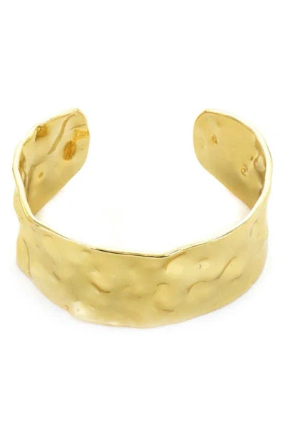 Panacea Hammered Cuff Bracelet In Gold