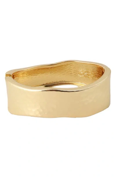 Panacea Hammered Hinge Bangle In Gold