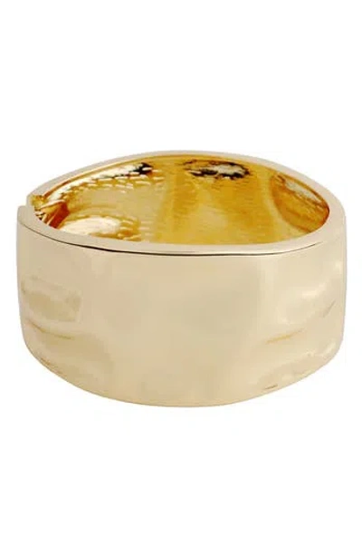Panacea Hammered Hinged Bangle Bracelet In Gold