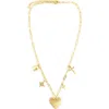 Panacea Heart Charm Necklace In Gold