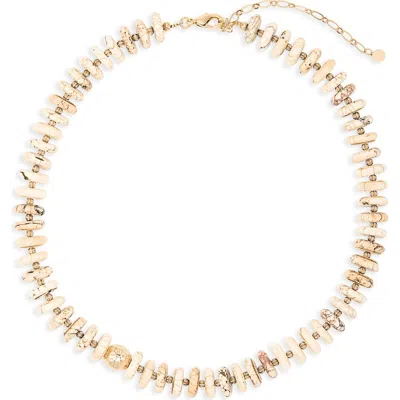 Panacea Howlite Collar Necklace In Gold