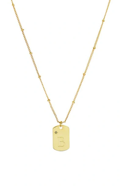 Panacea Initial Tag Pendant Necklace In Gold