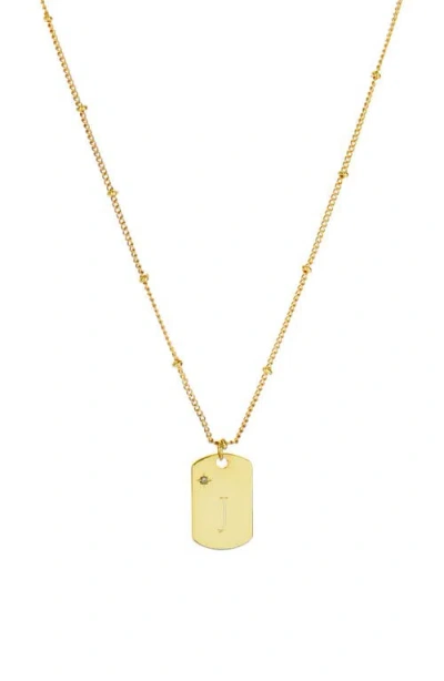 Panacea Initial Tag Pendant Necklace In Gold