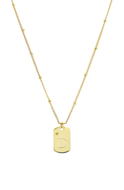 Panacea Initial Tag Pendant Necklace In Gold