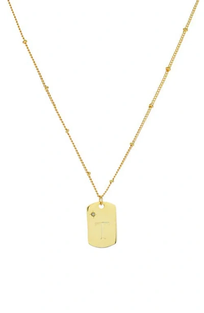 Panacea Initial Tag Pendant Necklace In Gold