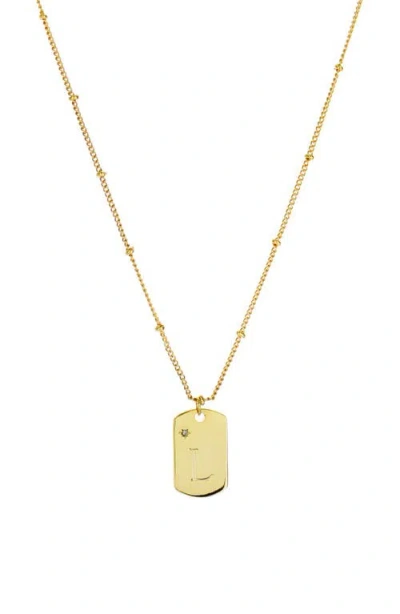 Panacea Initial Tag Pendant Necklace In Gold