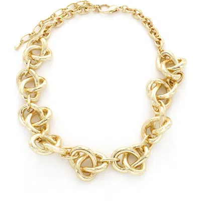Panacea Knot Collar Necklace In Gold