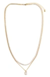Panacea Layered Crystal Pendant Necklace In Gold