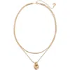 Panacea Layered Doorknocker Pendant Necklace In Gold