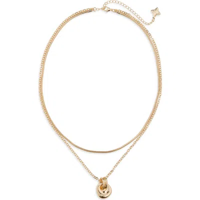 Panacea Layered Doorknocker Pendant Necklace In Gold