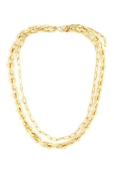 Panacea Layered Double Chain Necklace In Gold