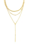 Panacea Layered Lariat Necklace In Gold