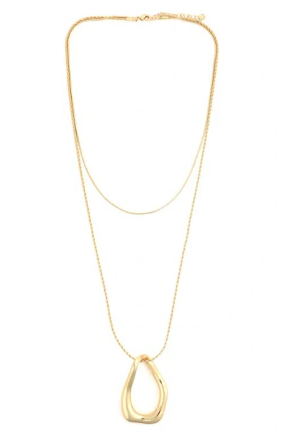 Panacea Layered Pendant Necklace In Orange