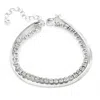 Panacea Layered Snake Link Bracelet In Silver