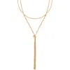 Panacea Layered Tassel Y-necklace In Gold
