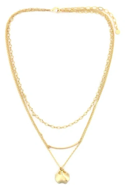 Panacea Layered Teardrop Necklace In Gold