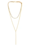 Panacea Layered Y Necklace In Gold